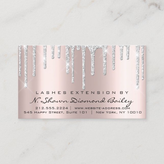 Tarjeta De Visita Instrucciones para el cuidado posterior Lash Exten (Anverso)