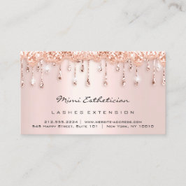 Tarjeta De Visita Instrucciones para el cuidado posterior Lash Rosa