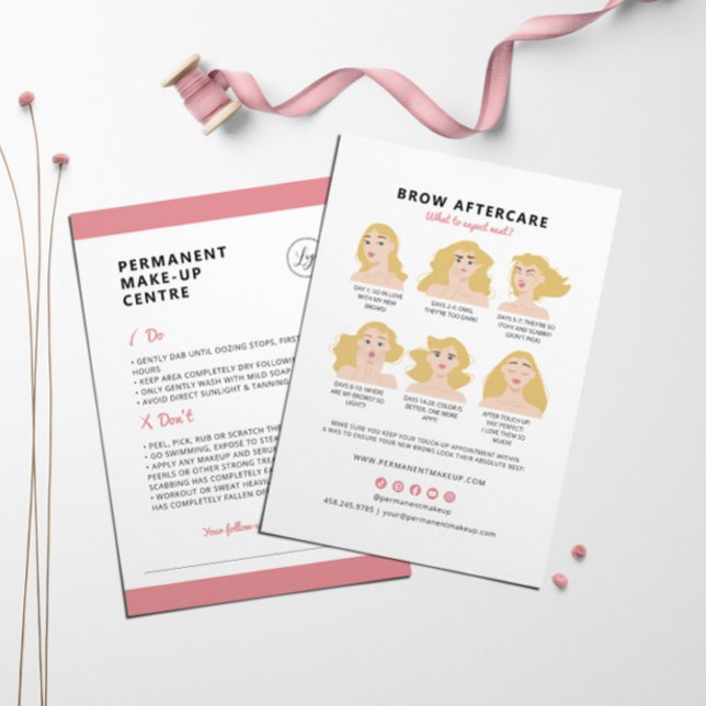 Tarjeta De Visita Instrucciones para el maquillaje permanente despué (Subido por el creador)