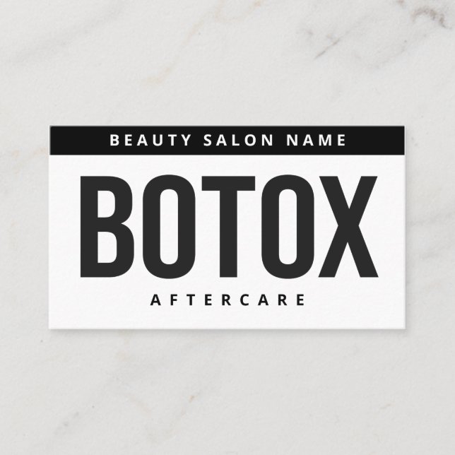 Tarjeta De Visita Instrucciones para el relleno de labios de Botox E (Anverso)