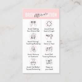 Tarjeta De Visita Instrucciones para los consejos de poscuidado de l