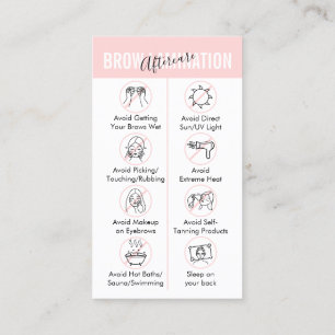 Tarjeta De Visita Instrucciones para los consejos de poscuidado de l