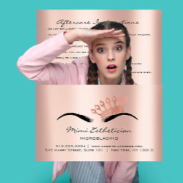 Tarjeta De Visita Instrucciones posteriores al cuidado Brows Princes
