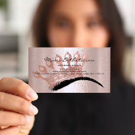 Tarjeta De Visita Instrucciones posteriores al cuidado Brows Rosa Mi