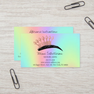 Tarjeta De Visita Instrucciones posteriores al cuidado Holograp, Ros