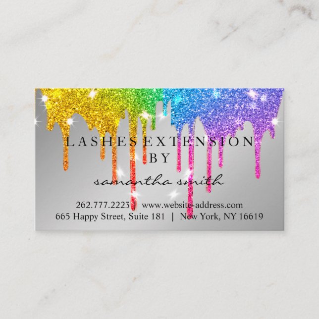 Tarjeta De Visita Instrucciones posteriores al cuidado Lash Gold Dri (Anverso)