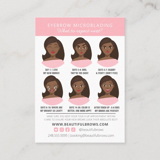 Tarjeta De Visita Instrucciones y citas de atención posterior al mic (Reverso)