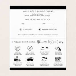 Tarjeta De Visita Instrucciones y recordatorio de cita para el cuida