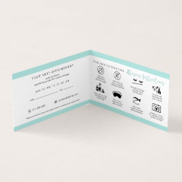 Tarjeta De Visita Instrucciones y recordatorio de cita para el cuida