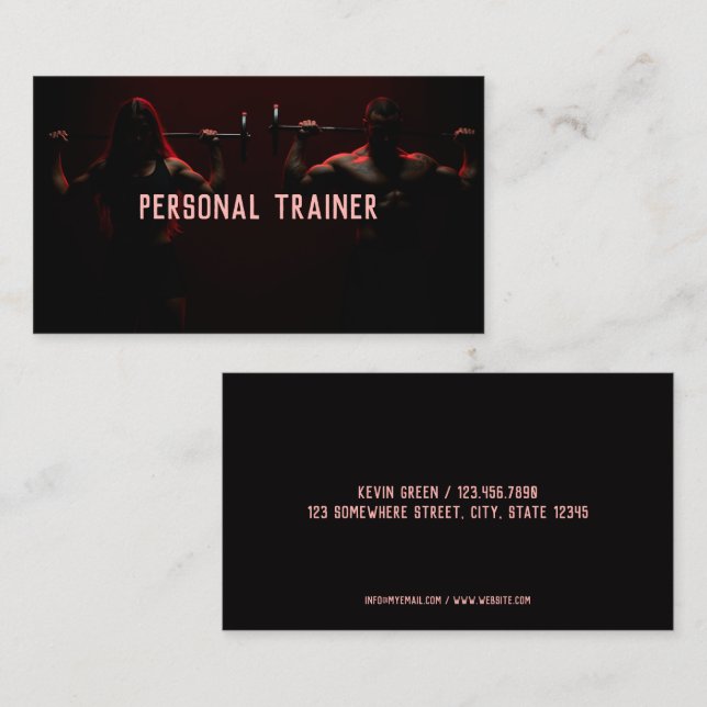 Tarjeta De Visita Instructor de aptitud para entrenador personal (Anverso / Reverso)