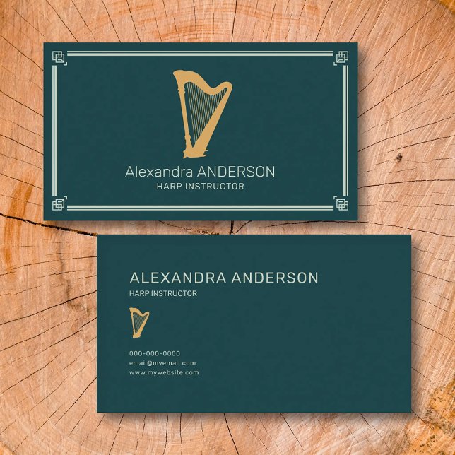 Tarjeta De Visita Instructor de arpa (Harp Instructor Business Card)
