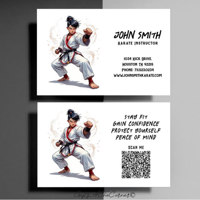 Tarjeta De Visita Instructor de artes marciales de Karate Taekwondo (Subido por el creador)