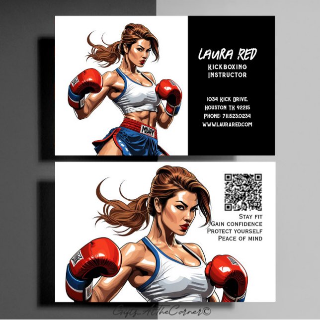 Tarjeta De Visita Instructor de Artes Marciales de Kickboxing (Subido por el creador)