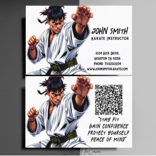 Tarjeta De Visita Instructor de Artes Marciales Karate Taekwondo Jud