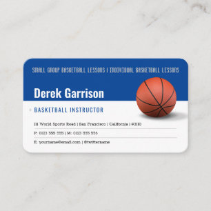 Tarjeta De Visita Instructor de baloncesto   Coach   Actividades de