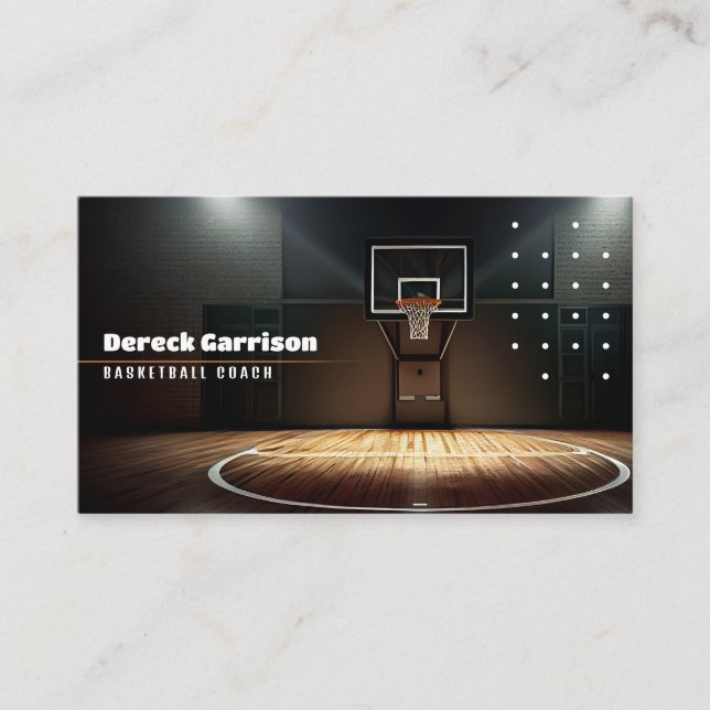 Tarjeta De Visita Instructor de baloncesto | Coach | Formador (Anverso)