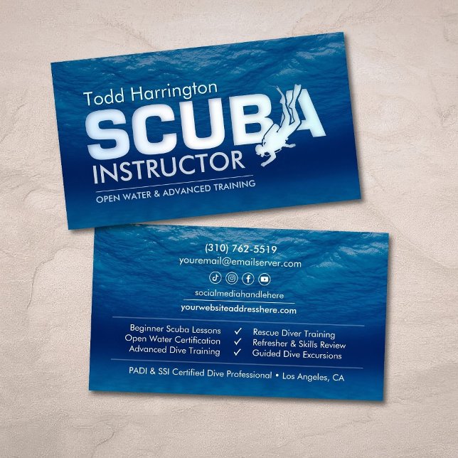 Tarjeta De Visita Instructor de buceo - entrenador de buceo (Subido por el creador)