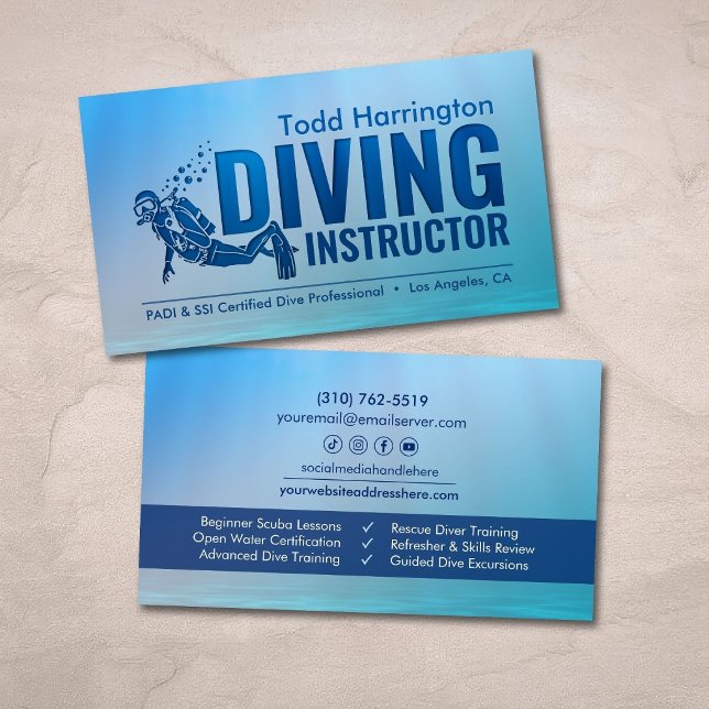 Tarjeta De Visita Instructor de buceo - Entrenador de buceo (Subido por el creador)