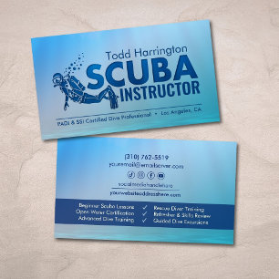 Tarjeta De Visita Instructor de buceo - Entrenador de buceo