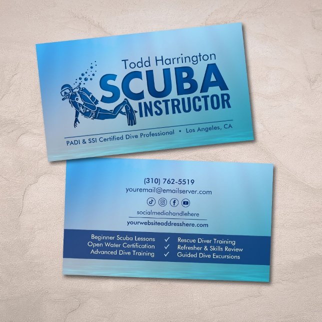 Tarjeta De Visita Instructor de buceo - Entrenador de buceo (Subido por el creador)