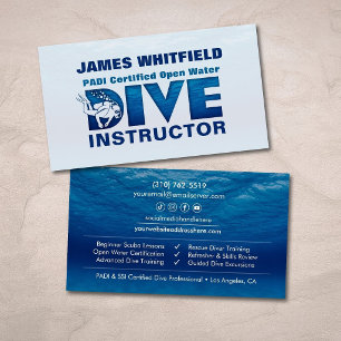 Tarjeta De Visita Instructor de buceo - entrenador de scuba 