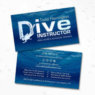 Tarjeta De Visita Instructor de buceo - entrenador de scuba