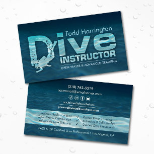 Tarjeta De Visita Instructor de buceo - entrenador de scuba