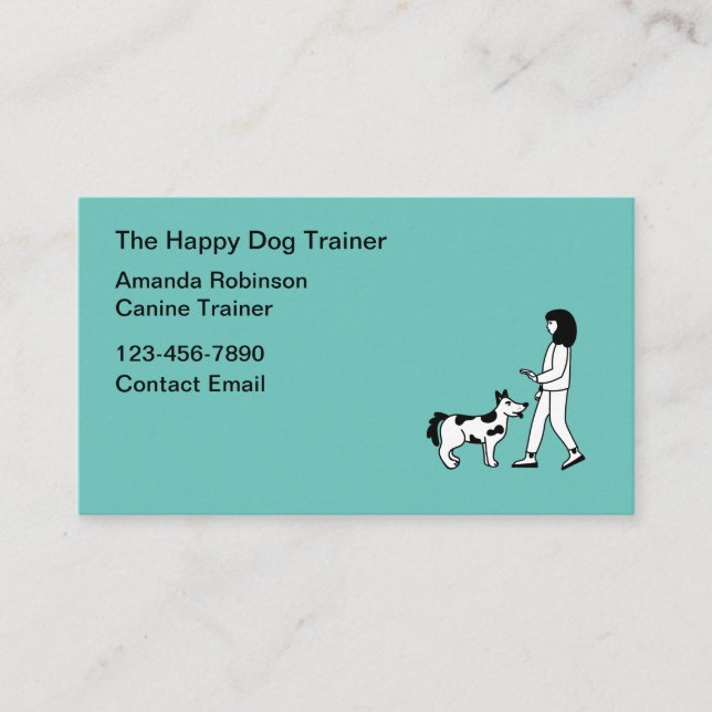 Tarjeta De Visita Instructor de clase de entrenamiento de perros (Anverso)
