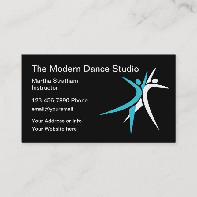 Tarjeta De Visita Instructor de clases de Dance Studio (Anverso)