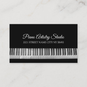 Tarjeta De Visita Instructor de clases de piano Estudio de música