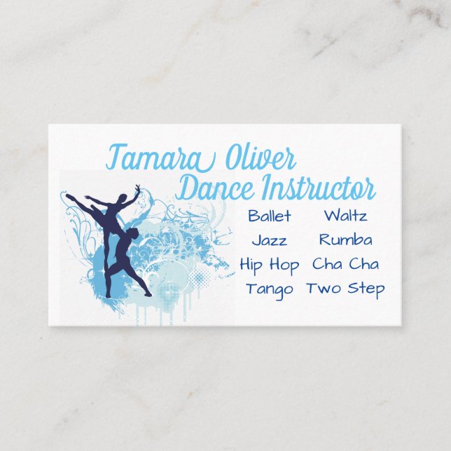 Tarjeta De Visita Instructor de danza (Anverso)