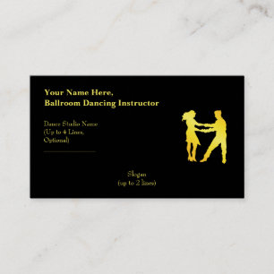 Tarjeta De Visita Instructor de danza de salón de baile Lema de bron
