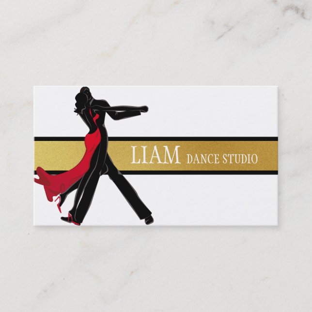 Tarjeta De Visita Instructor de danza profesional, lecciones, estudi (Anverso)