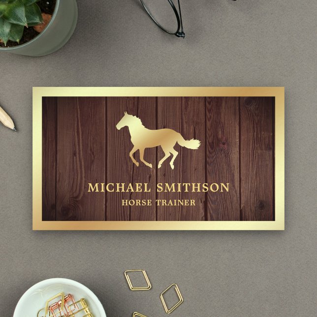 Tarjeta De Visita Instructor de equitación de Relieve metalizado dor (Subido por el creador)