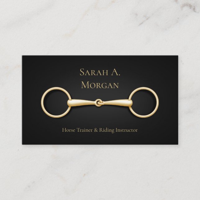 Tarjeta De Visita Instructor de equitación para Snaffle Bits de oro (Anverso)