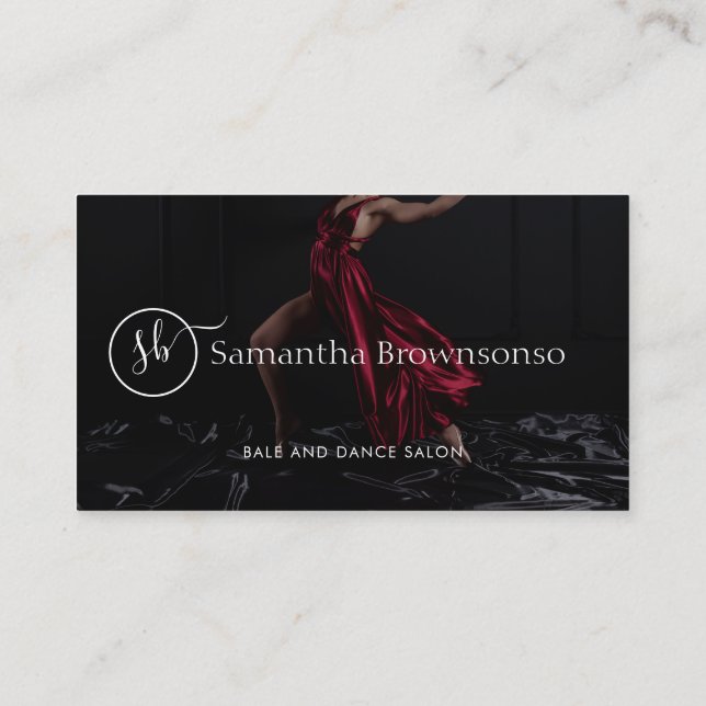 Tarjeta De Visita Instructor de Estudio de Baile Elegante (Reverso)