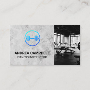 Tarjeta De Visita Instructor de fitness   Pesos   Gimnasio   Logo de