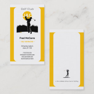Tarjeta De Visita Instructor de golf   Lecciones de golf profesional