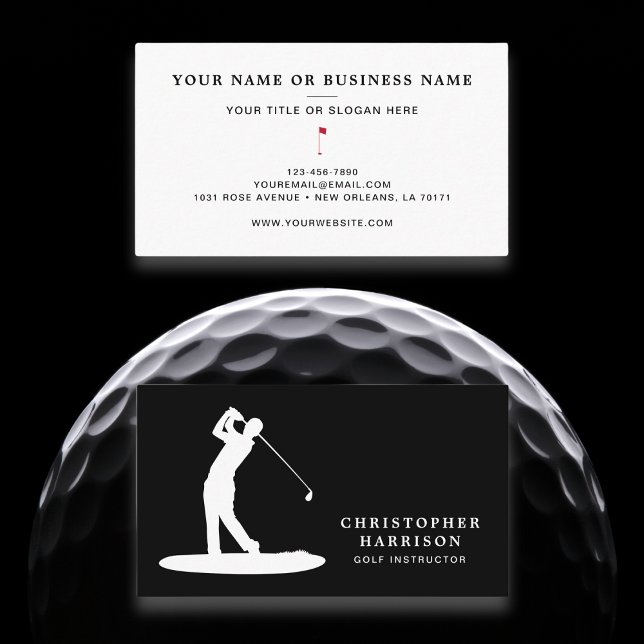 Tarjeta De Visita Instructor de golf Profesional Deporte Negro Moder (Subido por el creador)