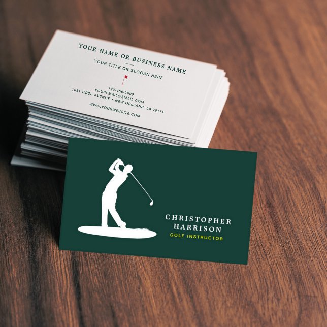 Tarjeta De Visita Instructor de golf Profesional Deporte Verde Moder (Subido por el creador)