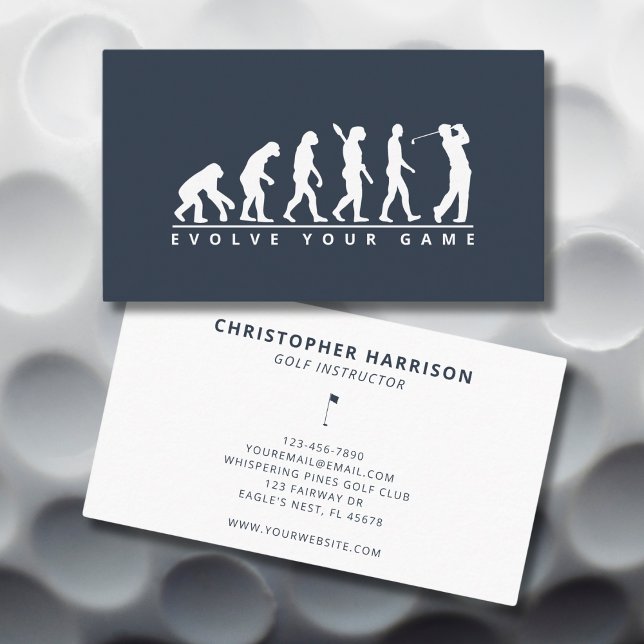 Tarjeta De Visita Instructor de golf Profesional Humorous Simple Nav (Subido por el creador)