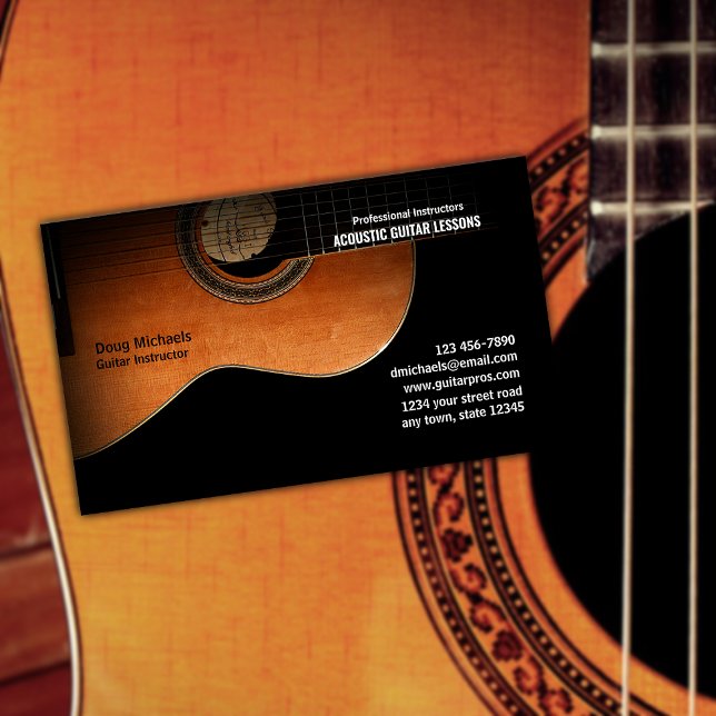 Tarjeta De Visita Instructor de guitarra acústica (Subido por el creador)