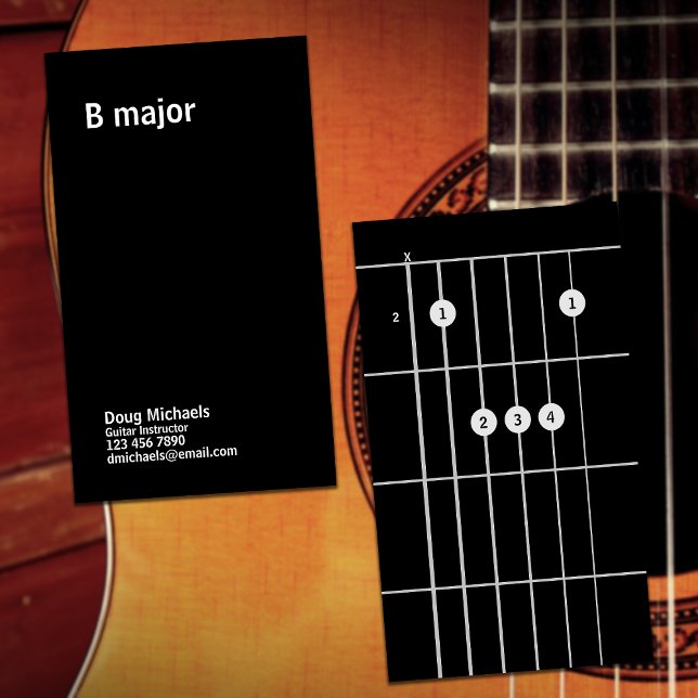 Tarjeta De Visita Instructor de guitarra B Mayor (Subido por el creador)