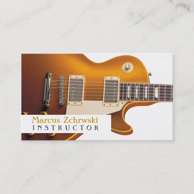 Tarjeta De Visita Instructor de guitarra, música, instrumentos (Anverso)