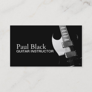 Tarjeta De Visita Instructor de Guitarra Negocios de Instrumentos Mu