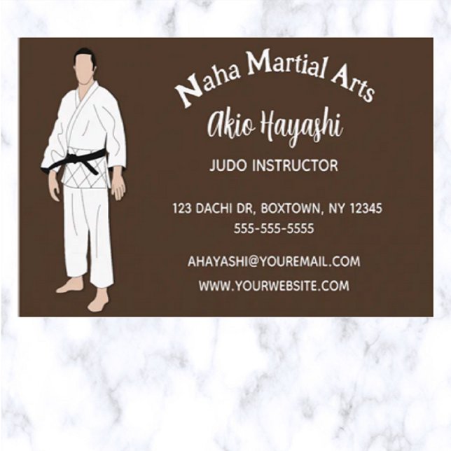 Tarjeta De Visita Instructor de judo de artes marciales editables (Subido por el creador)