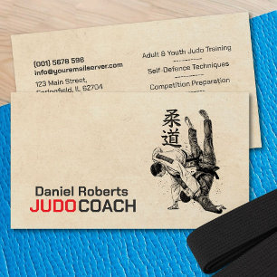 Tarjeta De Visita Instructor de Judo - Kanji y Judoka