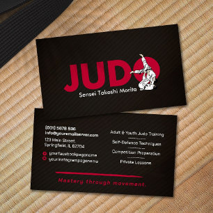 Tarjeta De Visita Instructor de Judo - Kanji y Judoka