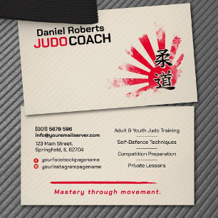 Tarjeta De Visita Instructor de Judo - Kanji y Judoka