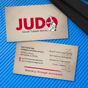 Tarjeta De Visita Instructor de Judo - Kanji y Judoka